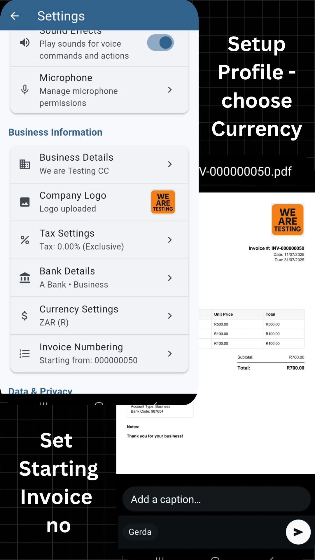 Settings and Configuration Interface