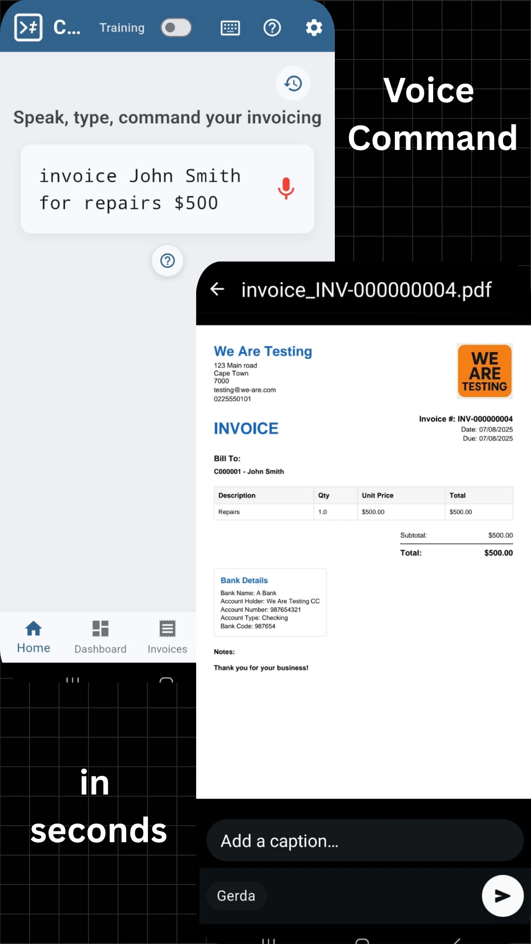 Voice Command Interface - AI Invoice Creation